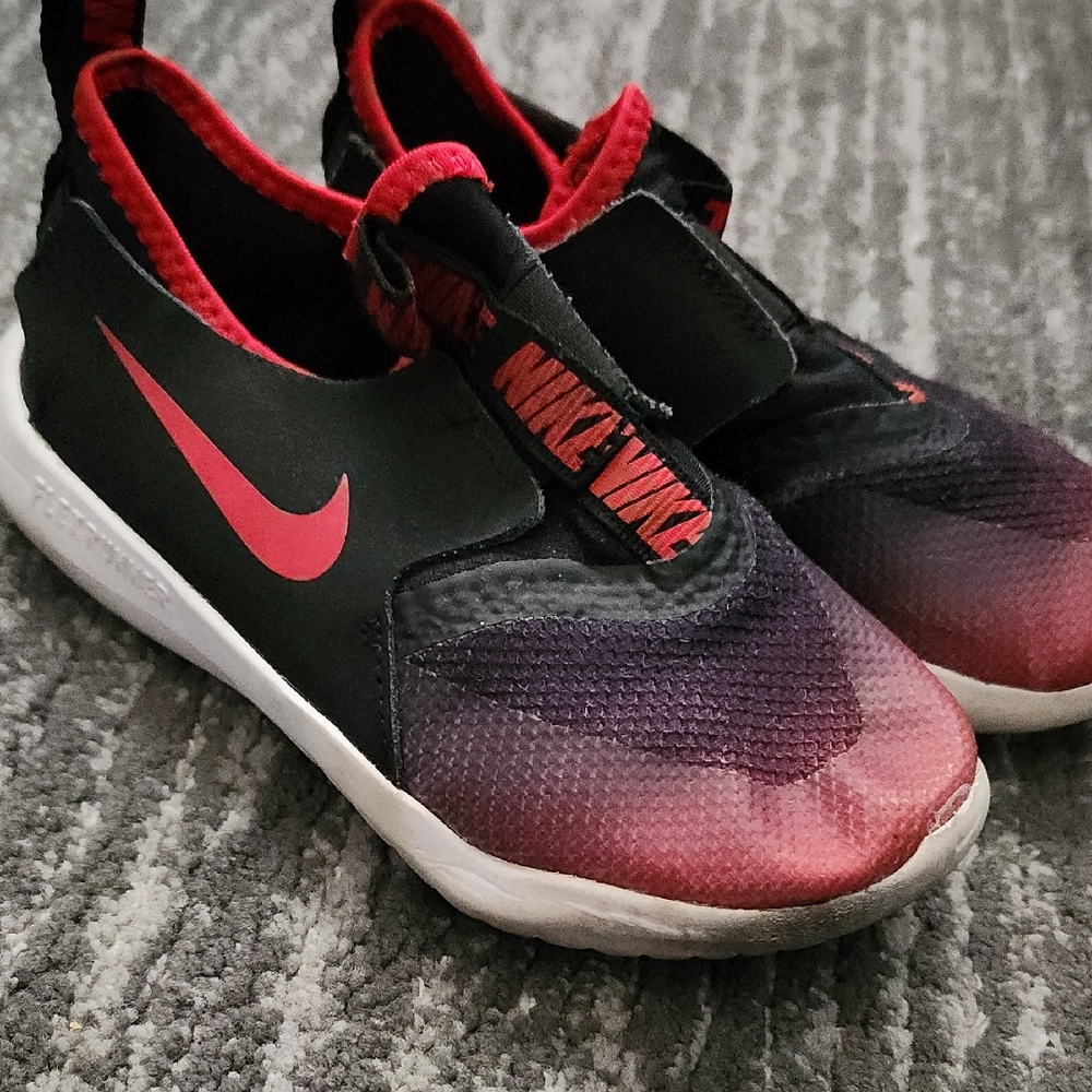 Nike Kids Black and Red Slip-On Sneakers